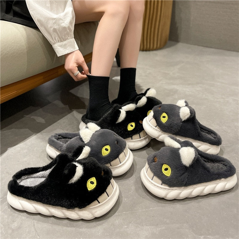 Black and White Cat Slippers - Cat slippers
