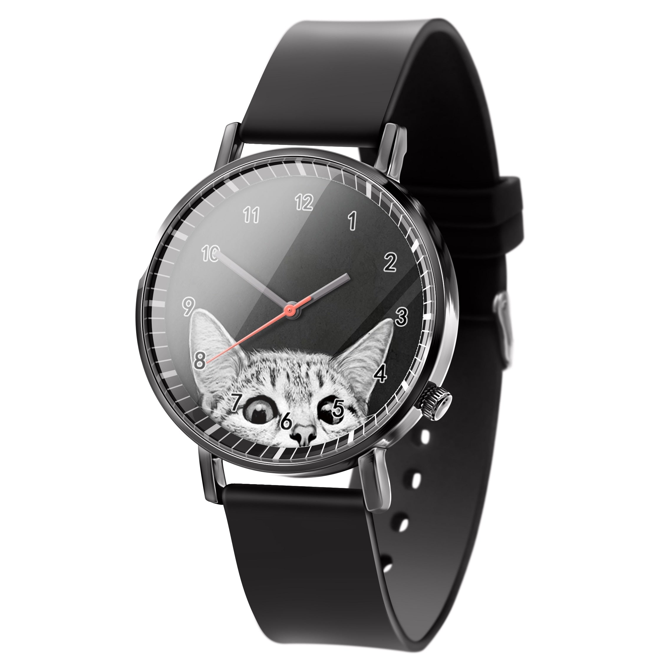 Black and White Cat Watch - Black - Cat Watch