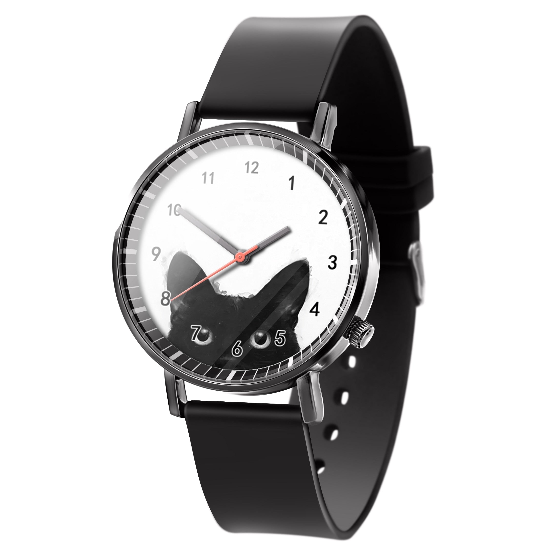 Black and White Cat Watch - White - Cat Watch