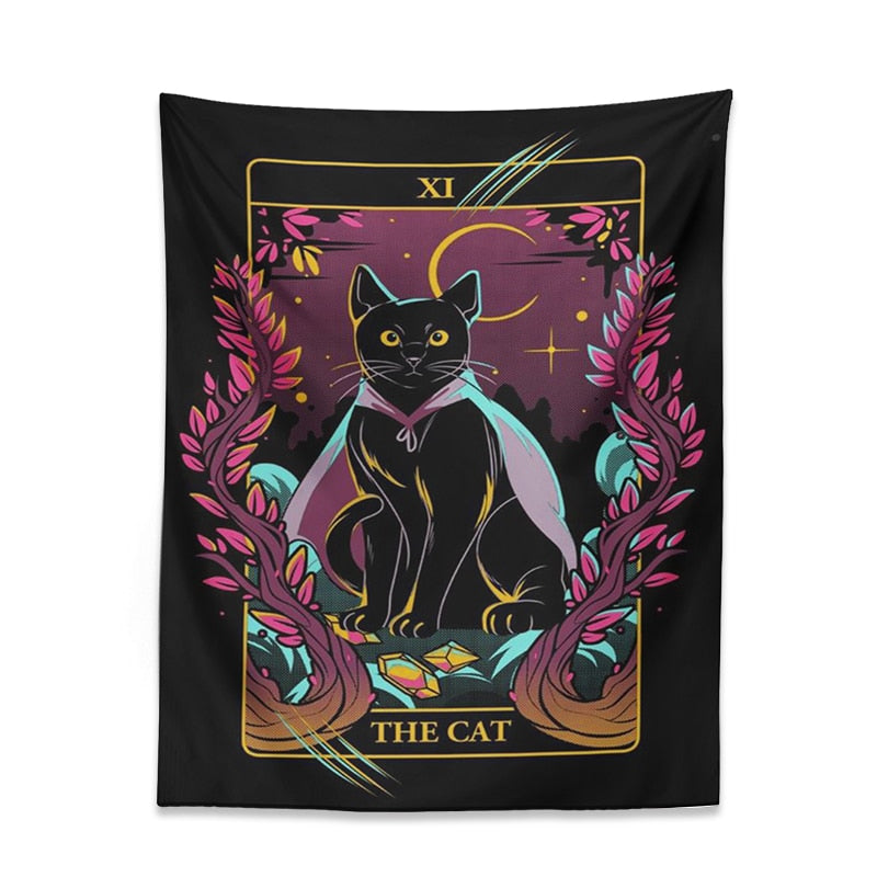 Black Art Cat Tapestry - Cat Tapestry