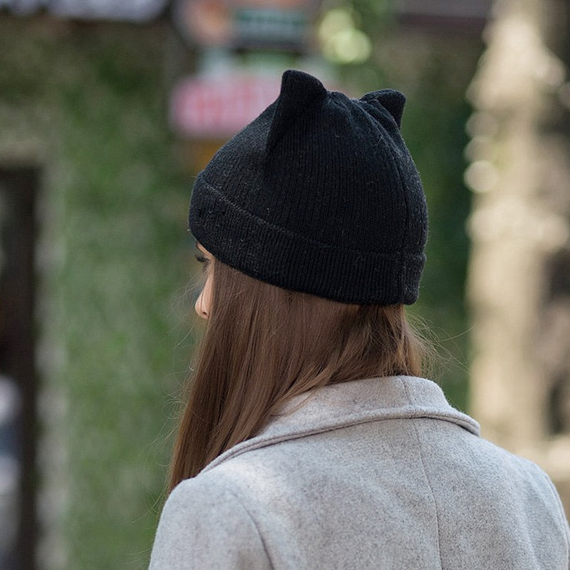 Black Cat Beanie - Cat beanie