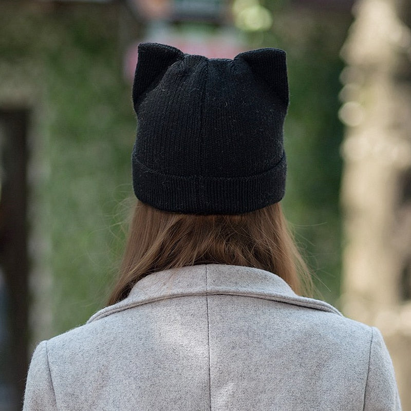 Black Cat Beanie - Cat beanie