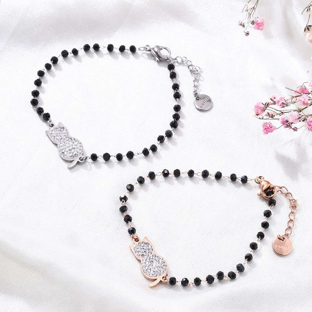 Black Cat Bracelet - Cat bracelet