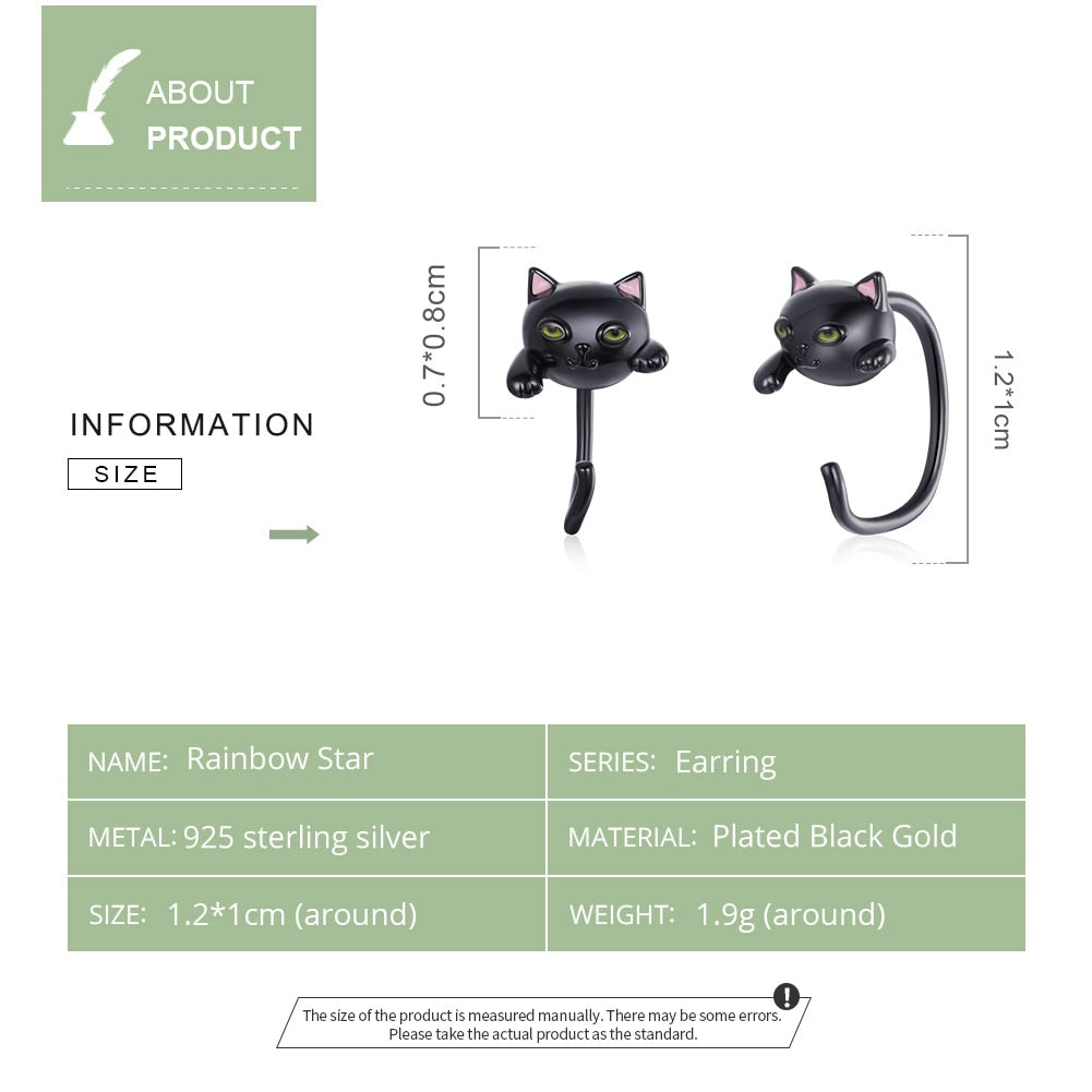 Black Cat Earrings - Cat earrings