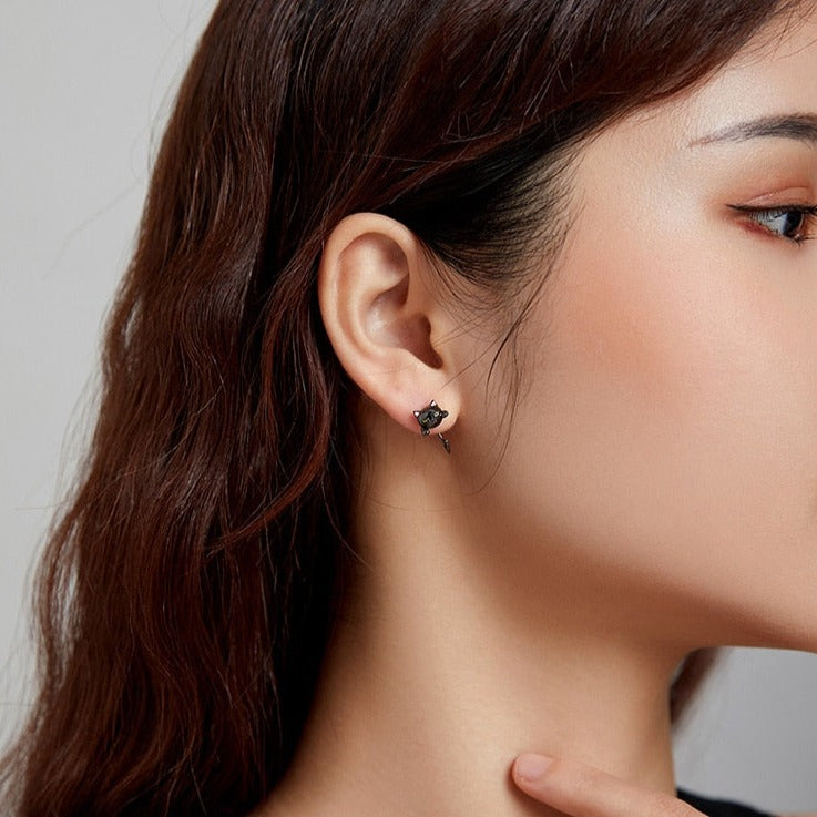 Black Cat Earrings - Cat earrings