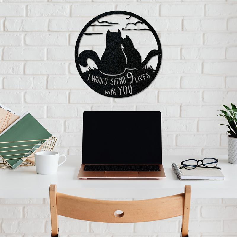 Black Cat Metal Wall Art