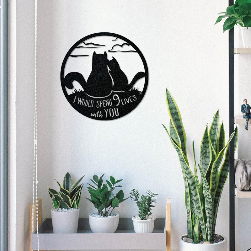 Black Cat Metal Wall Art