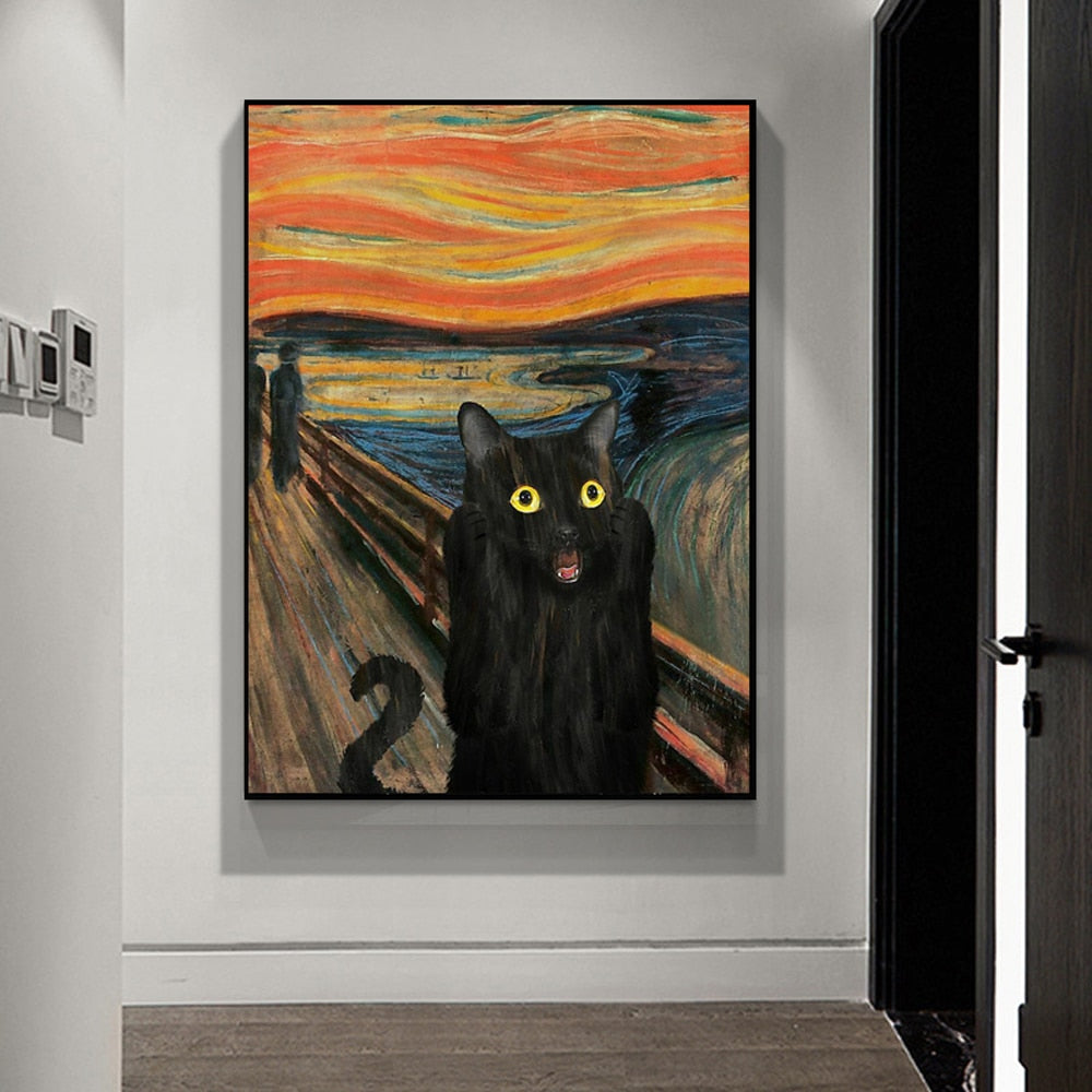 Black Cat Painting