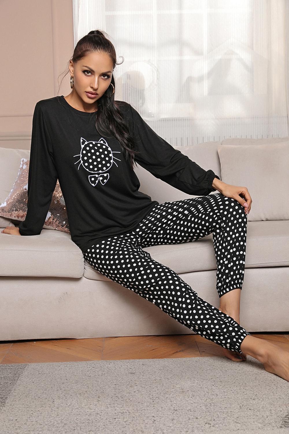 Black Cat Pajamas - Black / S - Cat pajamas