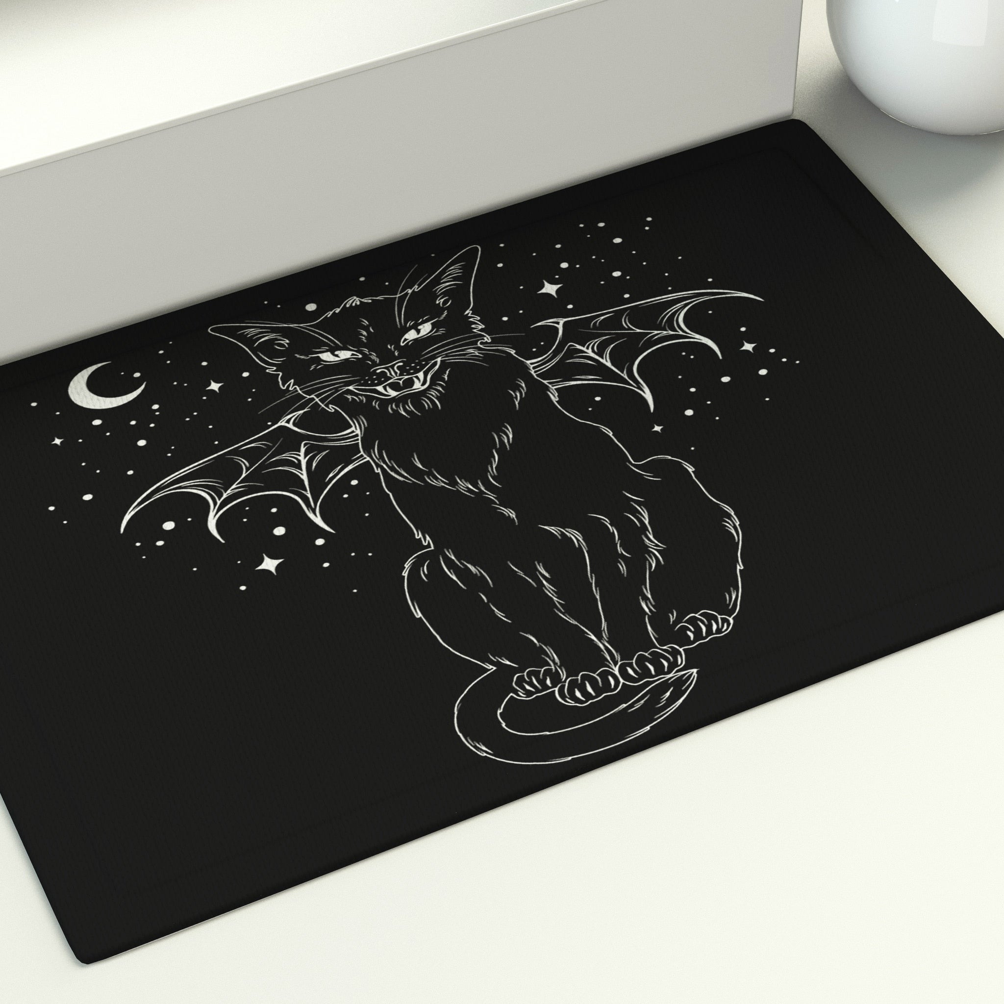 Black Cat Rug - Bat / 40x60cm
