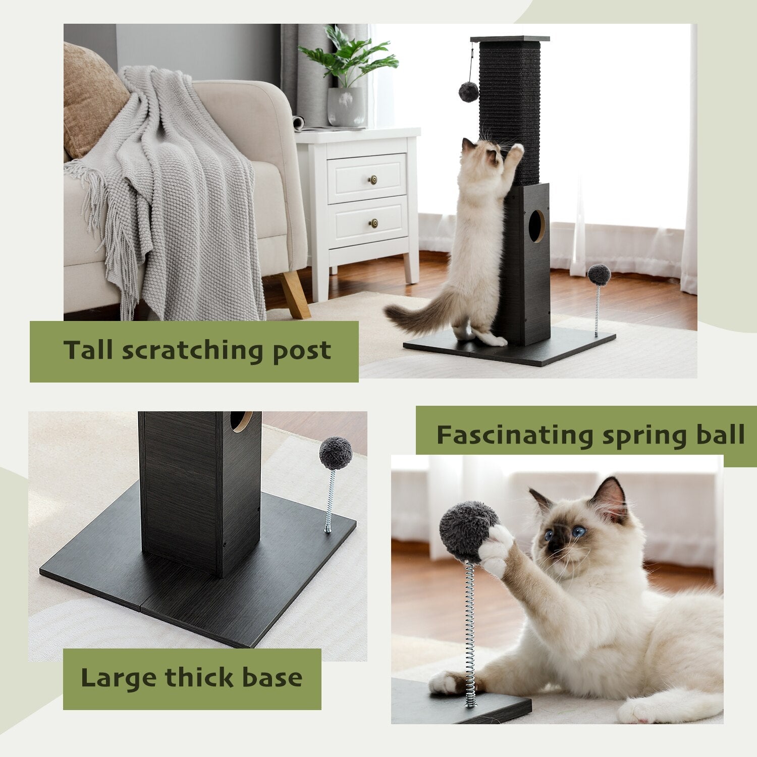 Black Cat Scratch Post - Cat scratching post