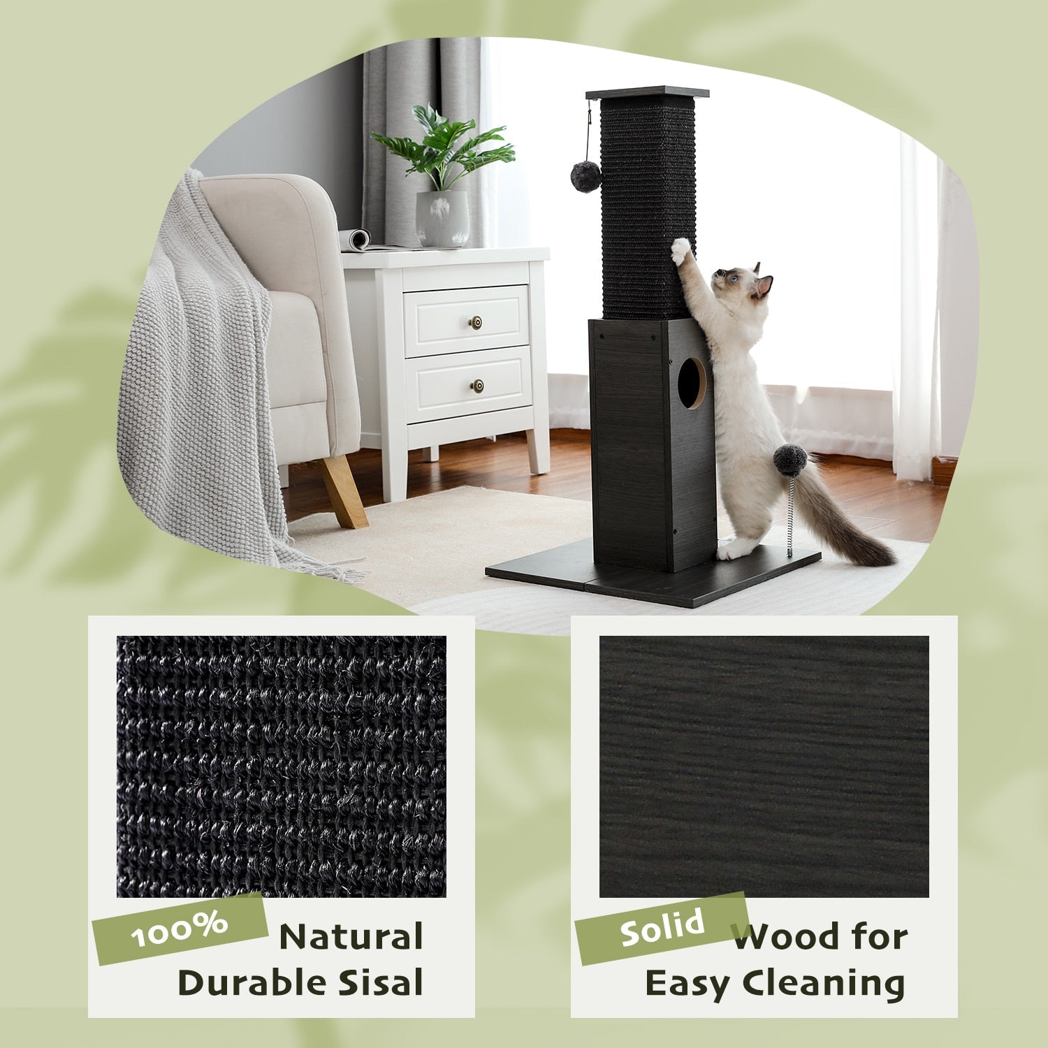 Black Cat Scratch Post - Cat scratching post