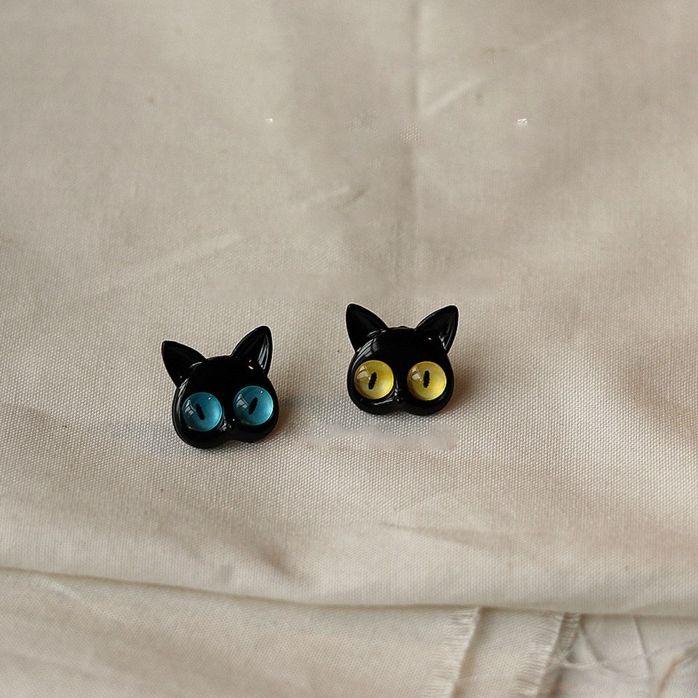 Black Cat Stud Earrings - Cat earrings