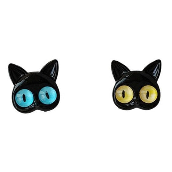 Black Cat Stud Earrings - Cat earrings