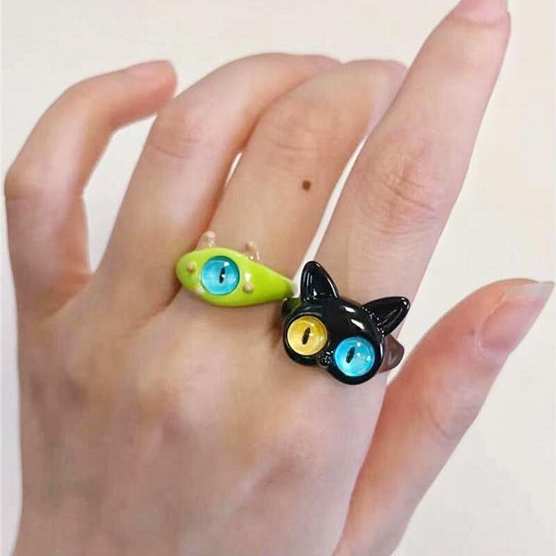Black Cats Eye Ring - cat rings