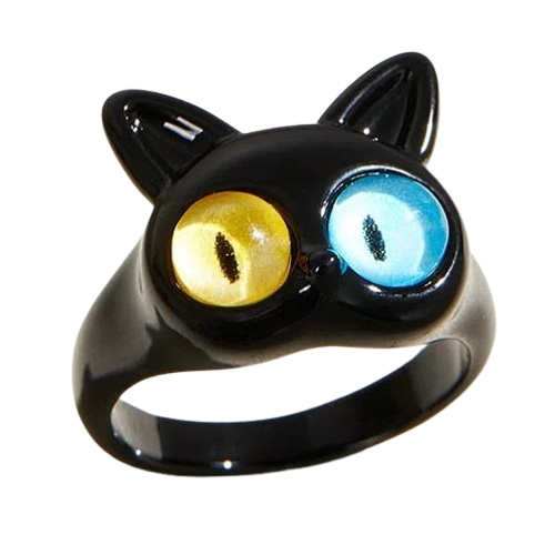 Black Cats Eye Ring - cat rings