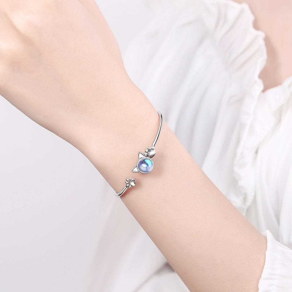 Blue Cats Eye Bracelet - Cat bracelet