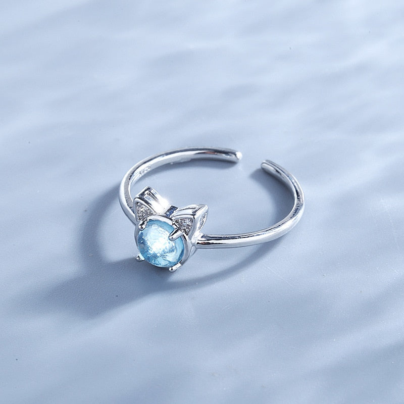 Blue Cats Eye Ring - cat rings