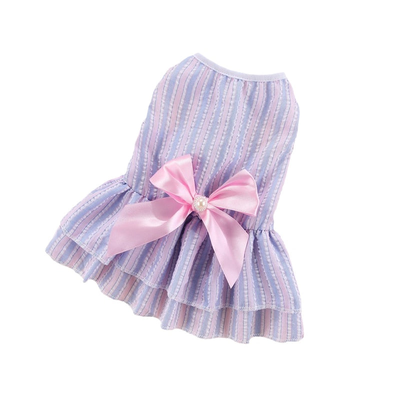 Bow Cat Dress - Purple / XS
