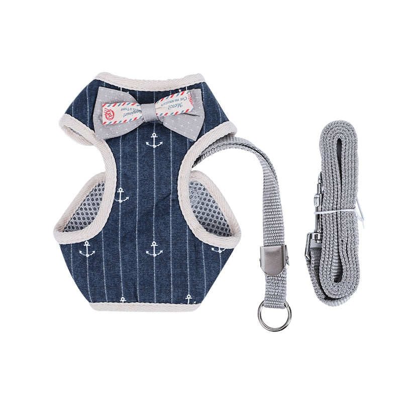 Bowknot Cat Harnesses - Dark blue / S - cat harness leash