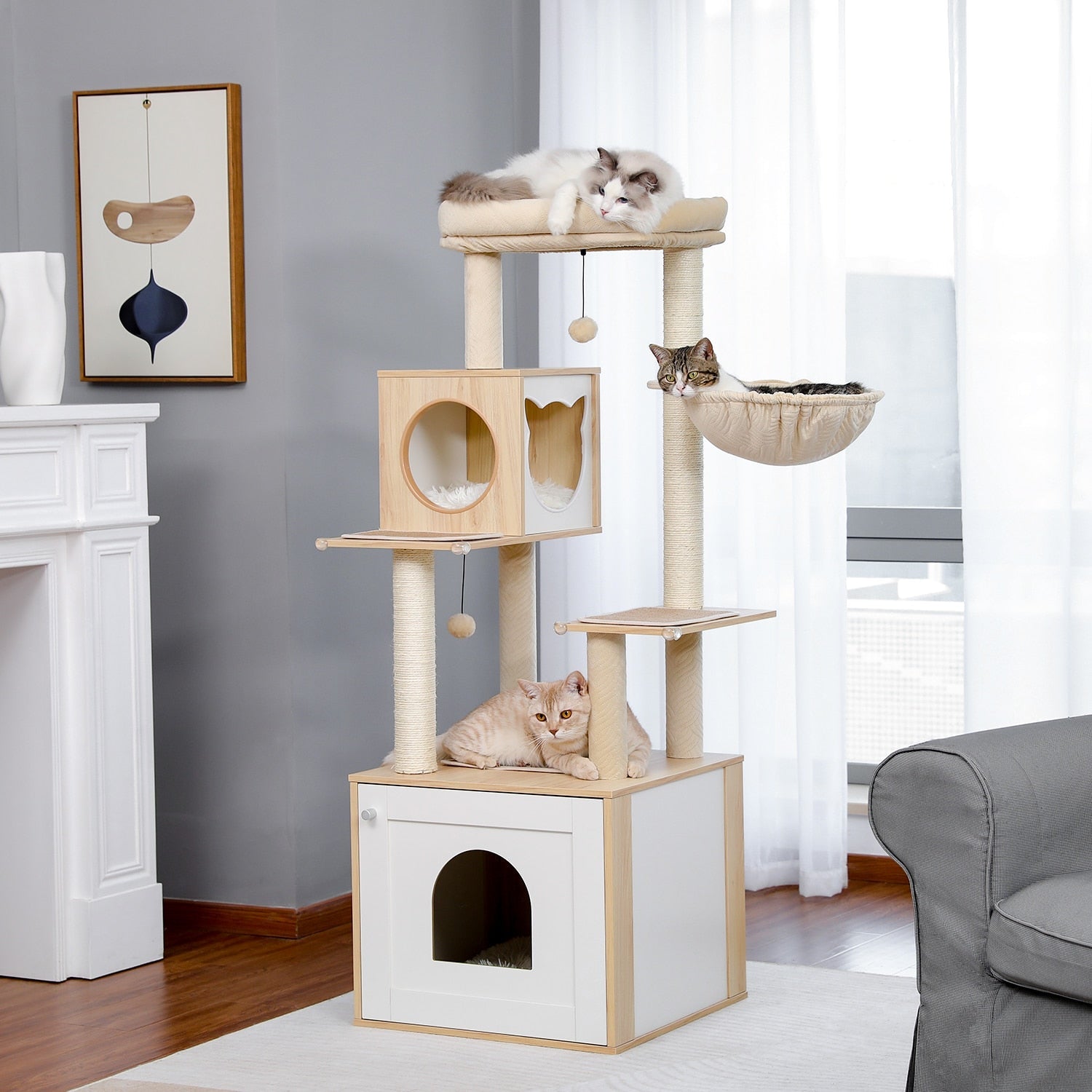 Box Cat Tree - Beige / XL / United States