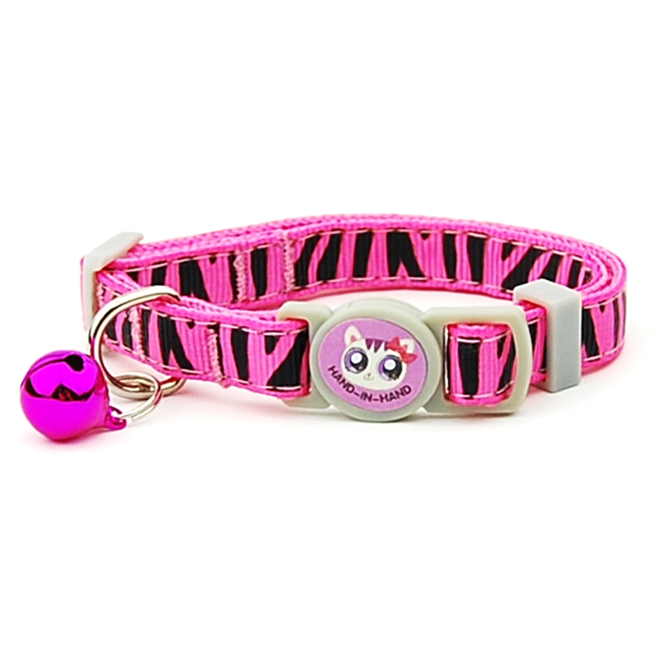 Breakaway Cat Collars - Pink Zebra Grain / Width 1.0cm - Cat
