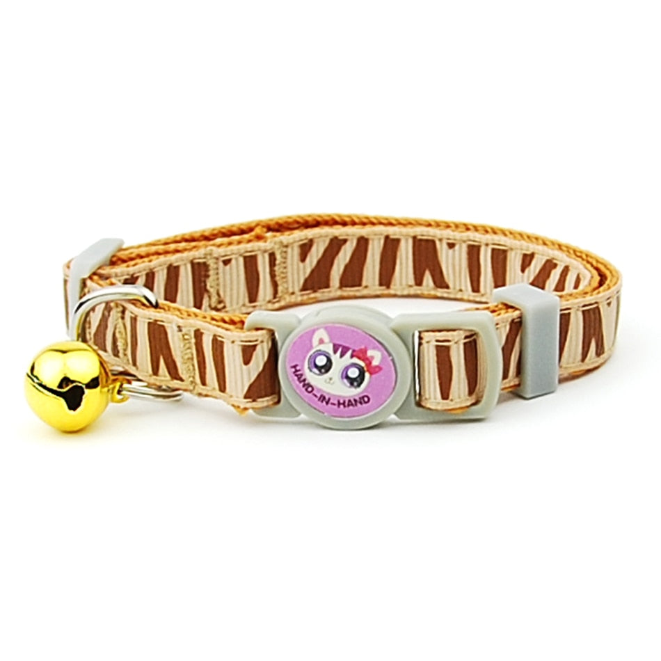 Breakaway Cat Collars - Brown Zebra Grain / Width 1.0cm -