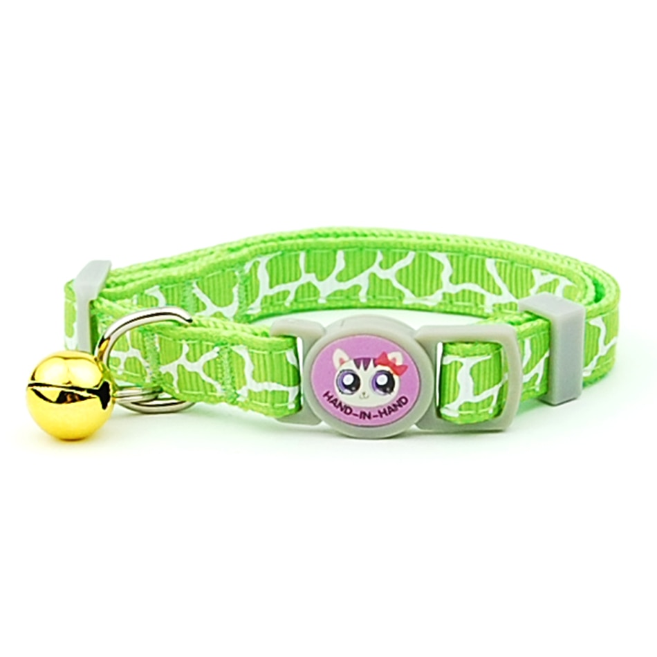 Breakaway Cat Collars - Green Giraffe Grain / Width 1.0cm -