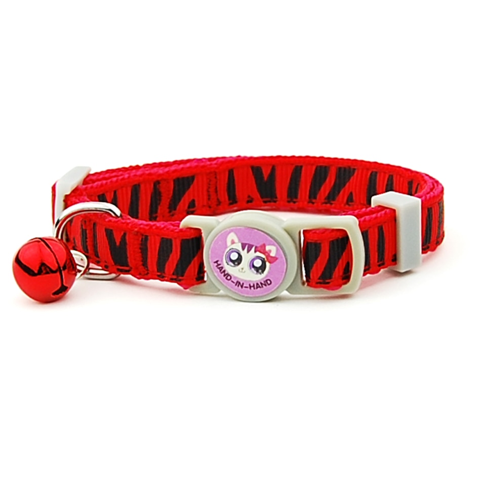 Breakaway Cat Collars - Red Zebra Grain / Width 1.0cm - Cat