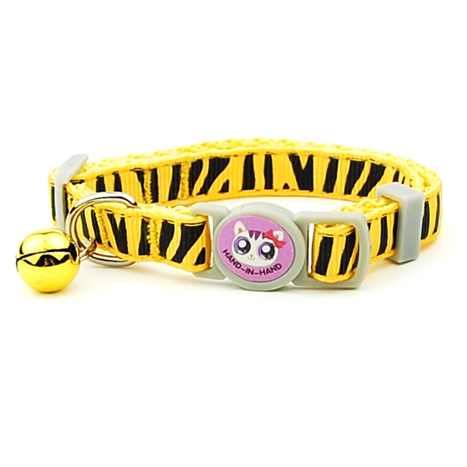 Breakaway Cat Collars - Yellow Zebra Grain / Width 1.0cm -