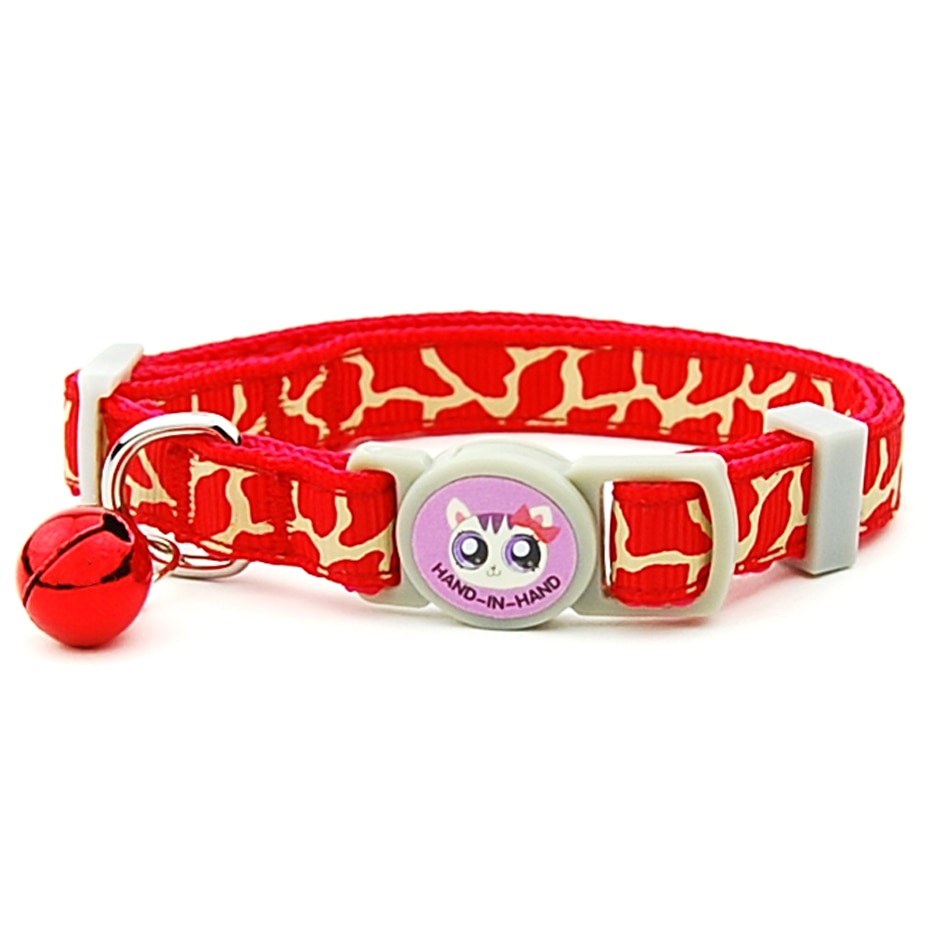 Breakaway Cat Collars - Red Giraffe Grain / Width 1.0cm -