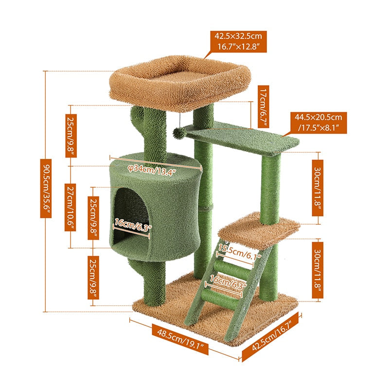 Cactus Cat Tree - Green / United States