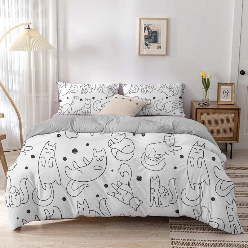 Cartoon Cat Duvet Cover
