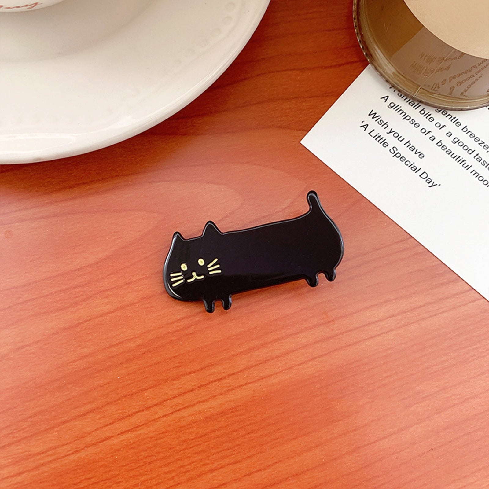 Cartoon Cat Hair Clip - Black - Cat hair clips