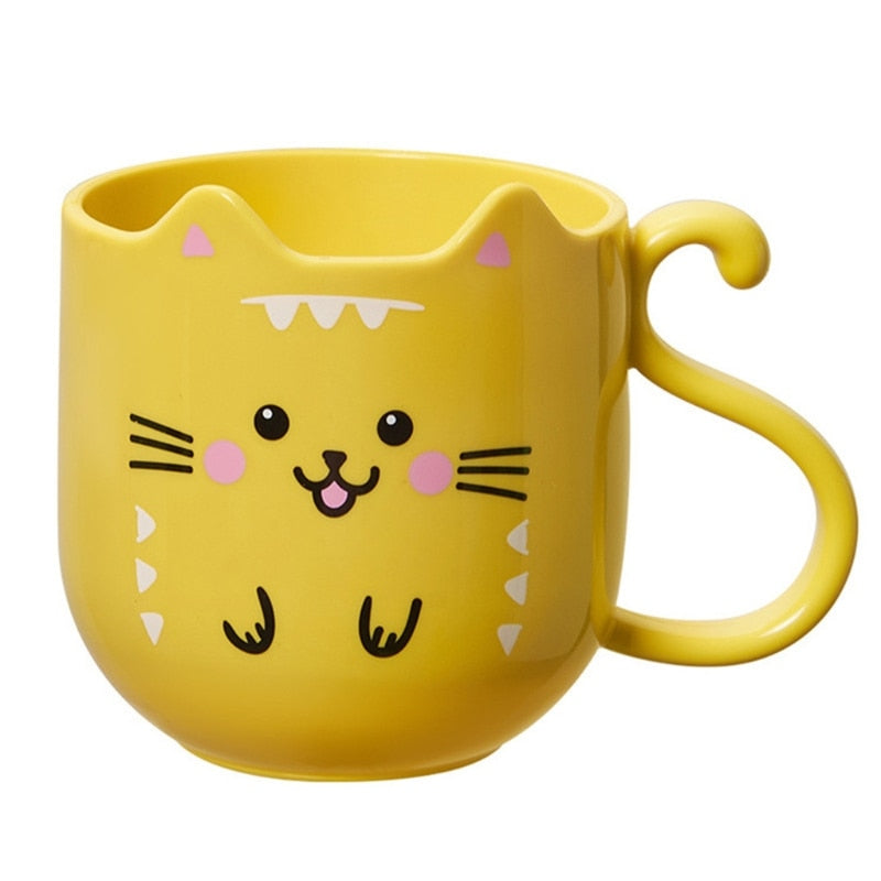 Cartoon Cat Mug - Yellow