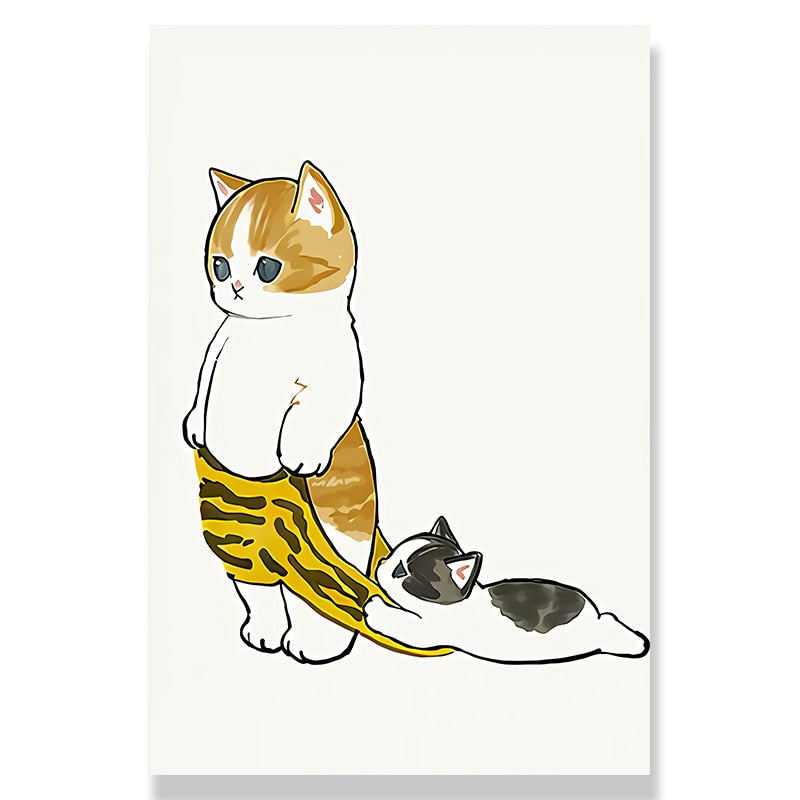 Cat Bathroom Wall Art - 10x15cm no frame / Cat