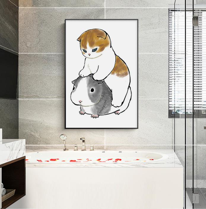 Cat Bathroom Wall Art