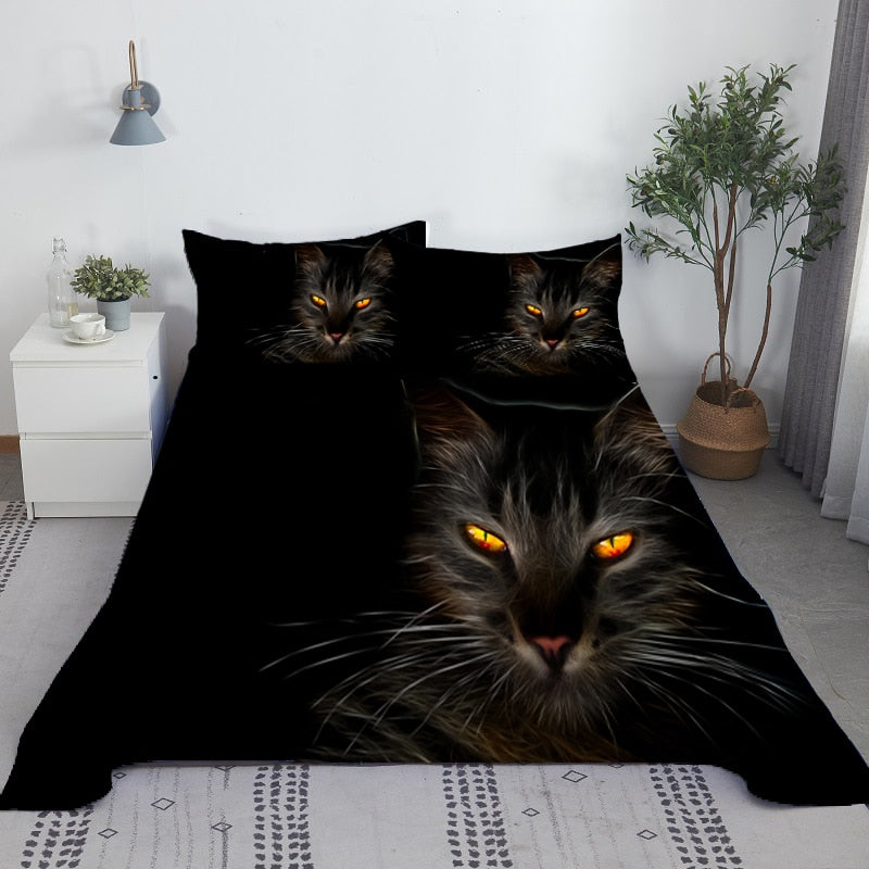 Cat Bedding Set - Black / 110X230cm(2Pcs)
