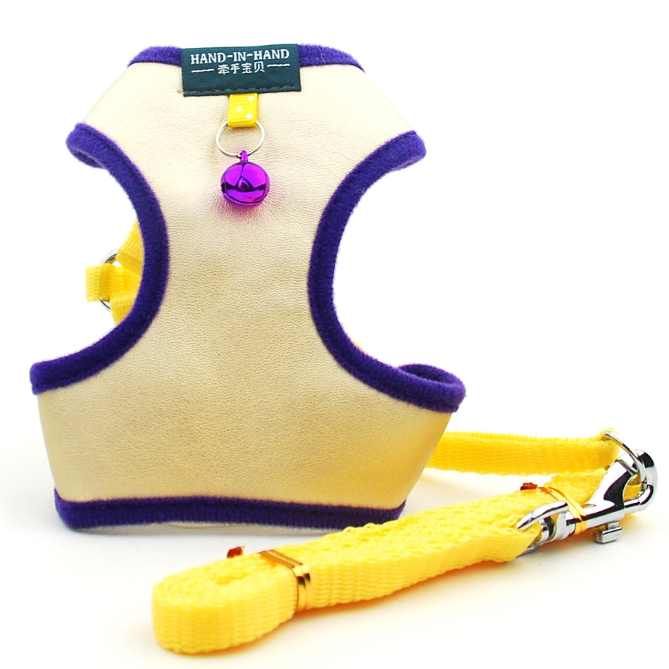Cat Bell Walk Harness - Golden Sets / S - cat harness leash