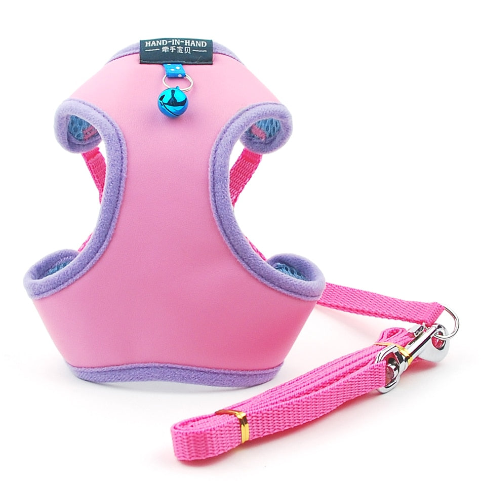 Cat Bell Walk Harness - Pink Sets / S - cat harness leash