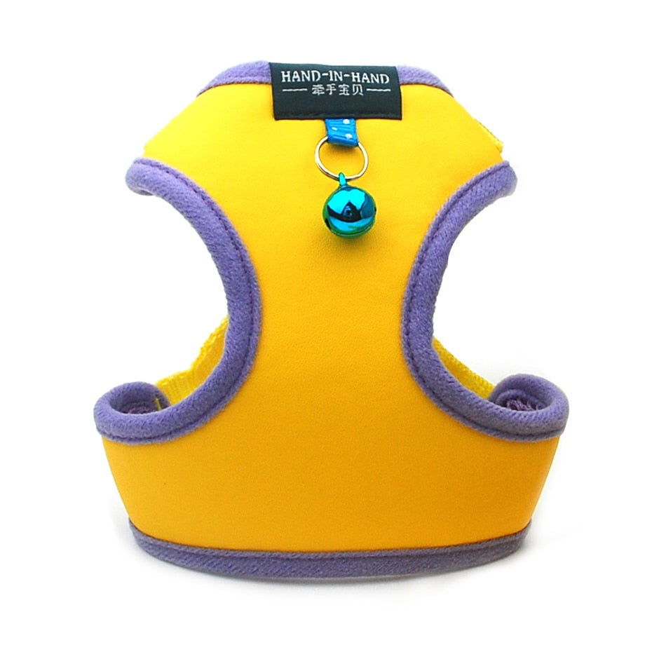 Cat Bell Walk Harness - Yellow no leash / S - cat harness