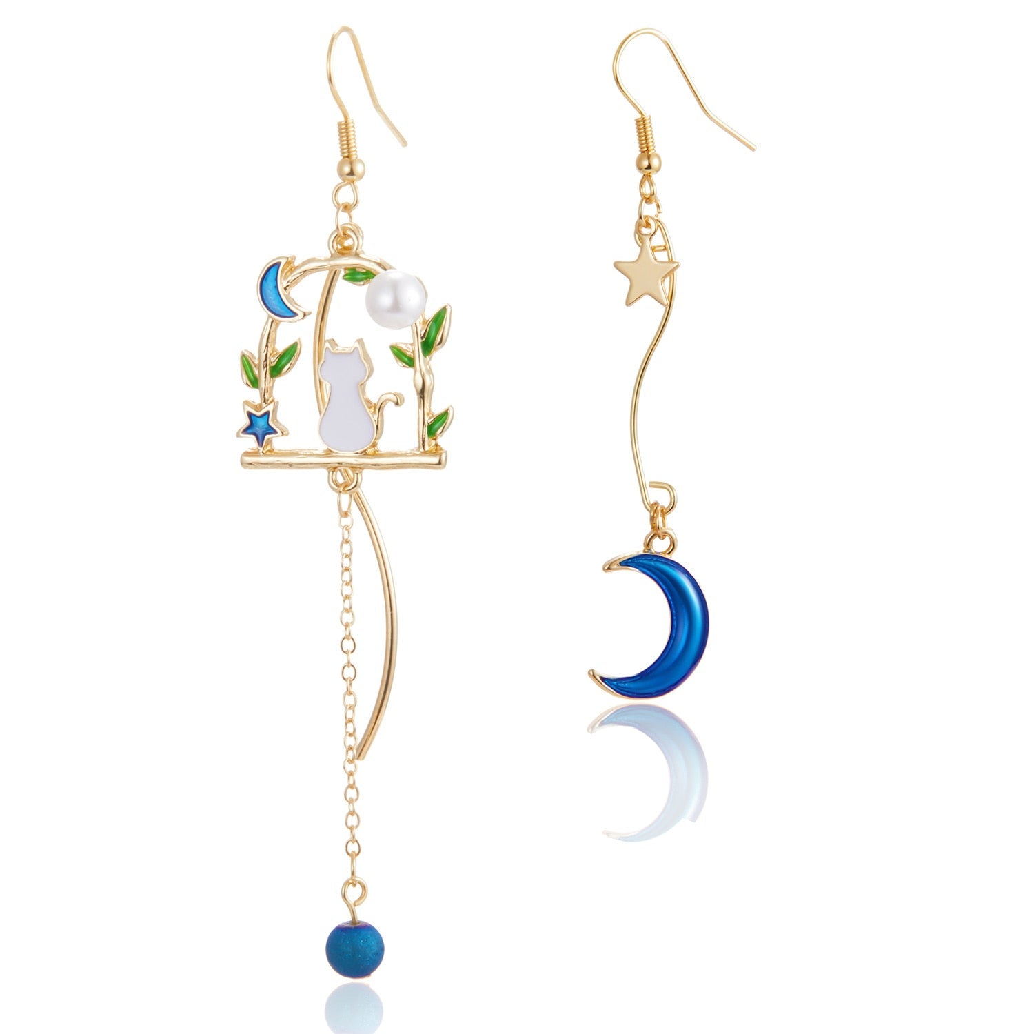 Cat Bird Earrings - Cat earrings