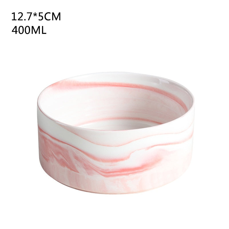 Cat Bowl Stand - Marble Pink - Cat Bowls