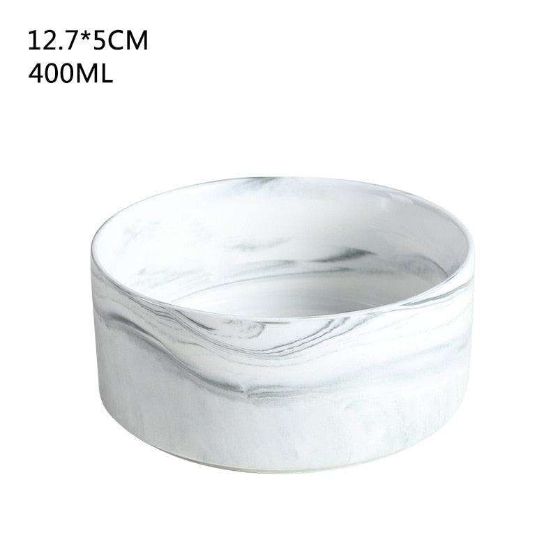 Cat Bowl Stand - Marble Gray - Cat Bowls