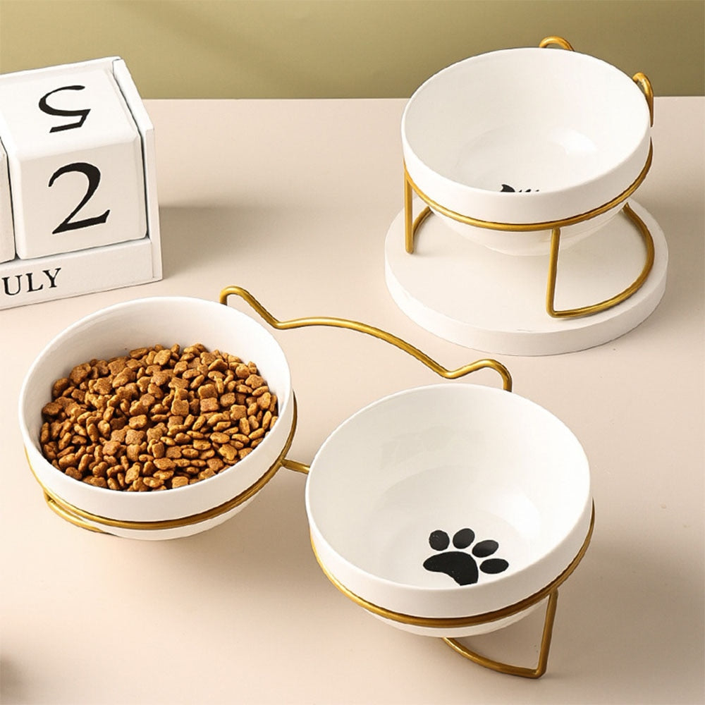 Cat Bowls with Stand - Cat Bowls