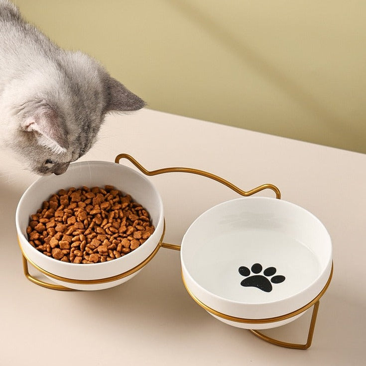 Cat Bowls with Stand - Cat Bowls