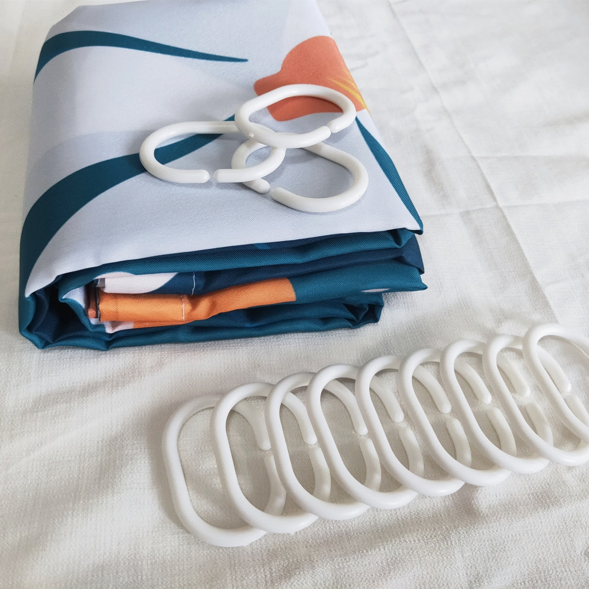 Cat Brushing Teeth Shower Curtain