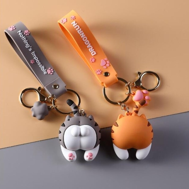 Cat Butt Keychain - Cat Keychains