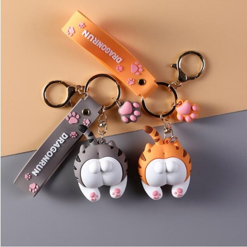 Cat Butt Keychain - Cat Keychains