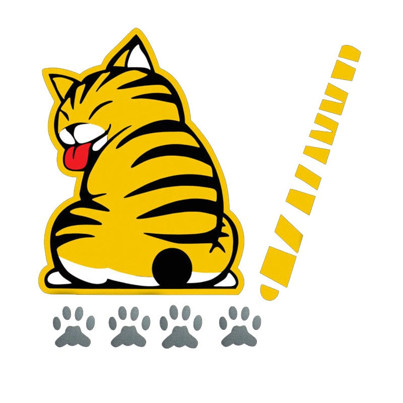 Cat Butt Stickers - Yellow